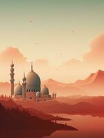 Ramadan kareem traditioneel Islamitisch festival religieus sociaal media post ontwerp ai gegenereerd foto