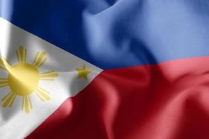 3D-rendering illustratie vlag van de Filippijnen. foto