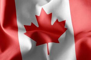 3D-rendering illustratie close-up vlag van canada. foto