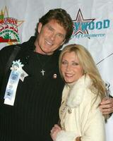 david hasselhoff en vrouw pam 74e jaar- Hollywood Kerstmis optocht los angeles ca november 27 2005 foto