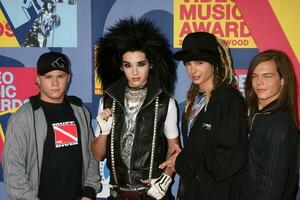 tokio hotel aankomen Bij de video muziek- prijzen Aan mtv Bij grootste belang studio's in los angeles ca in september 7 2008 foto