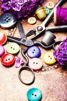 kleurrijke naai-knoppen foto
