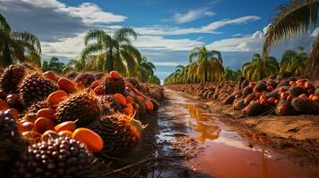 achtergrond van olie palm plantages foto