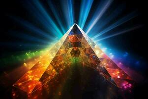 regenboog prisma lichten verlichting. genereren ai foto