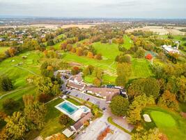 antenne dar foto van golf Cursus.