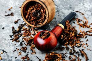 wijnoogst houten tabak pijp foto