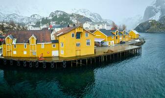 nusfjord visvangst dorp in Noorwegen foto