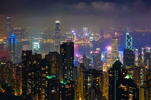 hong Kong wolkenkrabbers horizon stadsgezicht visie foto