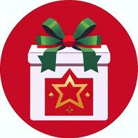 ai gegenereerd Kerstmis Cadeau geschenk klem kunst icoon sticker decoratie gemakkelijk achtergrond foto