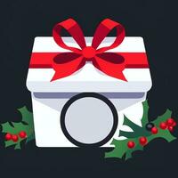 ai gegenereerd Kerstmis Cadeau geschenk klem kunst icoon sticker decoratie gemakkelijk achtergrond foto