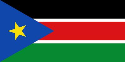 de officieel stroom vlag van republiek van zuiden Soedan. staat vlag van zuiden Soedan. illustratie. foto