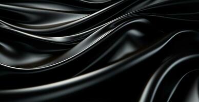 abstract zwart wit achtergrond, golvend lijnen verlichting - ai gegenereerd beeld foto