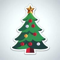 ai gegenereerd Kerstmis boom klem kunst icoon sticker decoratie gemakkelijk achtergrond foto