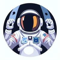 ai gegenereerd astronaut klem kunst icoon sticker decoratie gemakkelijk achtergrond foto