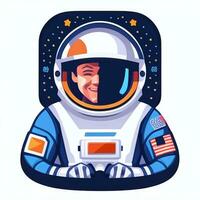 ai gegenereerd astronaut klem kunst icoon sticker decoratie gemakkelijk achtergrond foto