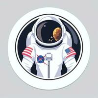 ai gegenereerd astronaut klem kunst icoon sticker decoratie gemakkelijk achtergrond foto