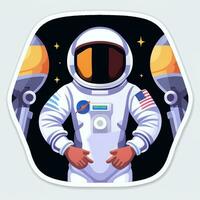 ai gegenereerd astronaut klem kunst icoon sticker decoratie gemakkelijk achtergrond foto