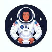 ai gegenereerd astronaut klem kunst icoon sticker decoratie gemakkelijk achtergrond foto