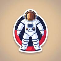 ai gegenereerd astronaut klem kunst icoon sticker decoratie gemakkelijk achtergrond foto