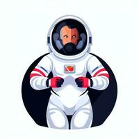 ai gegenereerd astronaut klem kunst icoon sticker decoratie gemakkelijk achtergrond foto