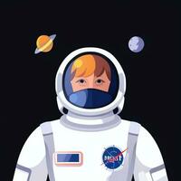 ai gegenereerd astronaut klem kunst icoon sticker decoratie gemakkelijk achtergrond foto