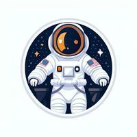 ai gegenereerd astronaut klem kunst icoon sticker decoratie gemakkelijk achtergrond foto