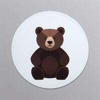 ai gegenereerd beer klem kunst icoon sticker decoratie gemakkelijk achtergrond foto