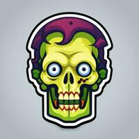 ai gegenereerd zombie ondood portret avatar klem kunst gamer icoon sticker decoratie gemakkelijk achtergrond foto