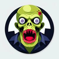 ai gegenereerd zombie ondood portret avatar klem kunst gamer icoon sticker decoratie gemakkelijk achtergrond foto