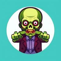 ai gegenereerd zombie ondood portret avatar klem kunst gamer icoon sticker decoratie gemakkelijk achtergrond foto