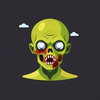 ai gegenereerd zombie ondood portret avatar klem kunst gamer icoon sticker decoratie gemakkelijk achtergrond foto