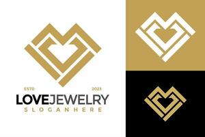 brief m diamant sieraden logo ontwerp vector symbool icoon illustratie foto