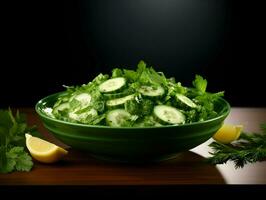 groen salade minimalisme. hoog kwaliteit. ai generatief foto