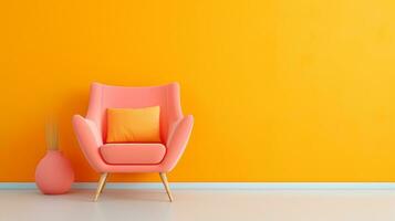 kleurrijk leven kamer met meubilair. ai gegenereerd foto