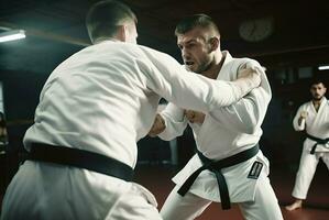 mannetje opleiding judo. genereren ai foto