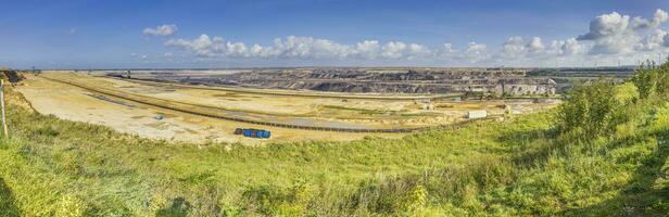 panoramisch beeld van de garzweiler opencast steenkool de mijne in Duitsland foto