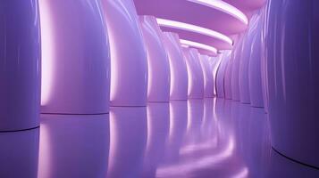 ai gegenereerd leeg Purper tunnel. technologie futuristische achtergrond. foto