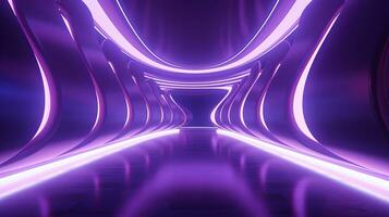 ai gegenereerd leeg Purper tunnel. technologie futuristische achtergrond. foto