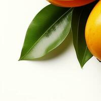 detailopname foto van vers mango bloemen Aan een geïsoleerd wit achtergrond generatief ai