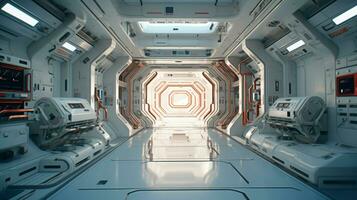 foto van ruimte station interieur generatief ai