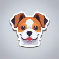 ai gegenereerd schattig hond avatar icoon klem kunst sticker decoratie gemakkelijk achtergrond foto