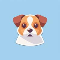 ai gegenereerd schattig hond avatar icoon klem kunst sticker decoratie gemakkelijk achtergrond foto