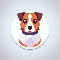 ai gegenereerd schattig hond avatar icoon klem kunst sticker decoratie gemakkelijk achtergrond foto