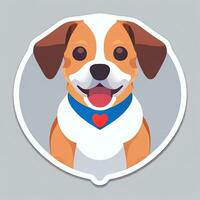 ai gegenereerd schattig hond avatar icoon klem kunst sticker decoratie gemakkelijk achtergrond foto