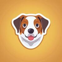 ai gegenereerd schattig hond avatar icoon klem kunst sticker decoratie gemakkelijk achtergrond foto