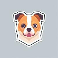 ai gegenereerd schattig hond avatar icoon klem kunst sticker decoratie gemakkelijk achtergrond foto