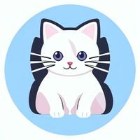 ai gegenereerd schattig kat avatar icoon klem kunst sticker decoratie gemakkelijk achtergrond foto