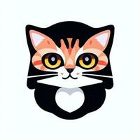 ai gegenereerd schattig kat avatar icoon klem kunst sticker decoratie gemakkelijk achtergrond foto