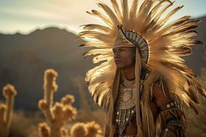 inheems Amerikaans Mens Indisch stam portret foto