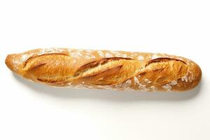 een brood van brood geïsoleerd Aan een wit achtergrond, ai gegenereerd foto